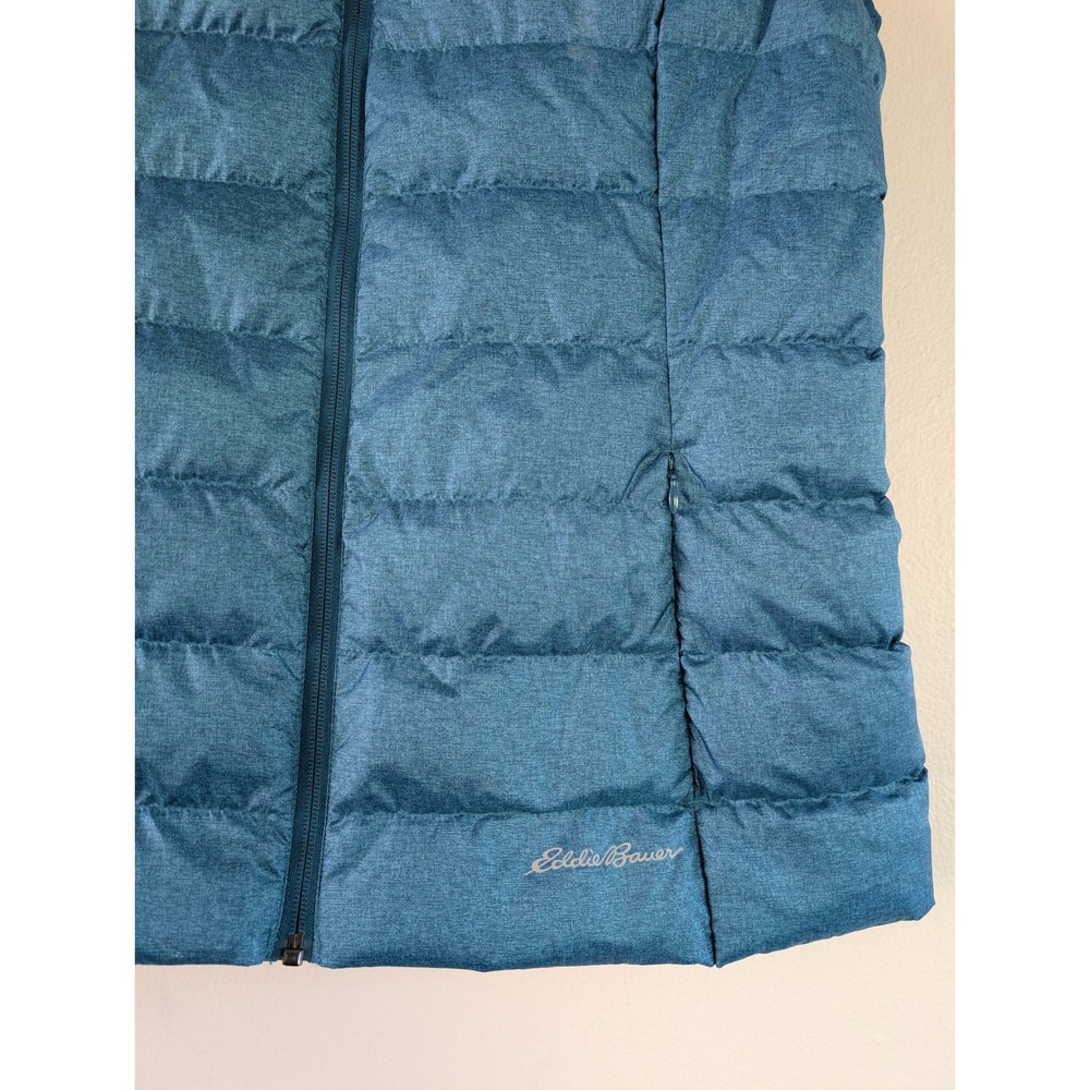 Eddie Bauer Women's Down Vest EB650 Teal Blue Puffer Hiking Outdoor Travel Sz L - Picture 4 of 9